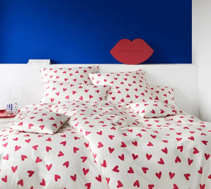 Rote Herzen Bettwäsche – Comfort Satin aus Baumwolle